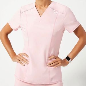Jaanuu Arya Collection Shift V-Neck Top in Blushing Pink